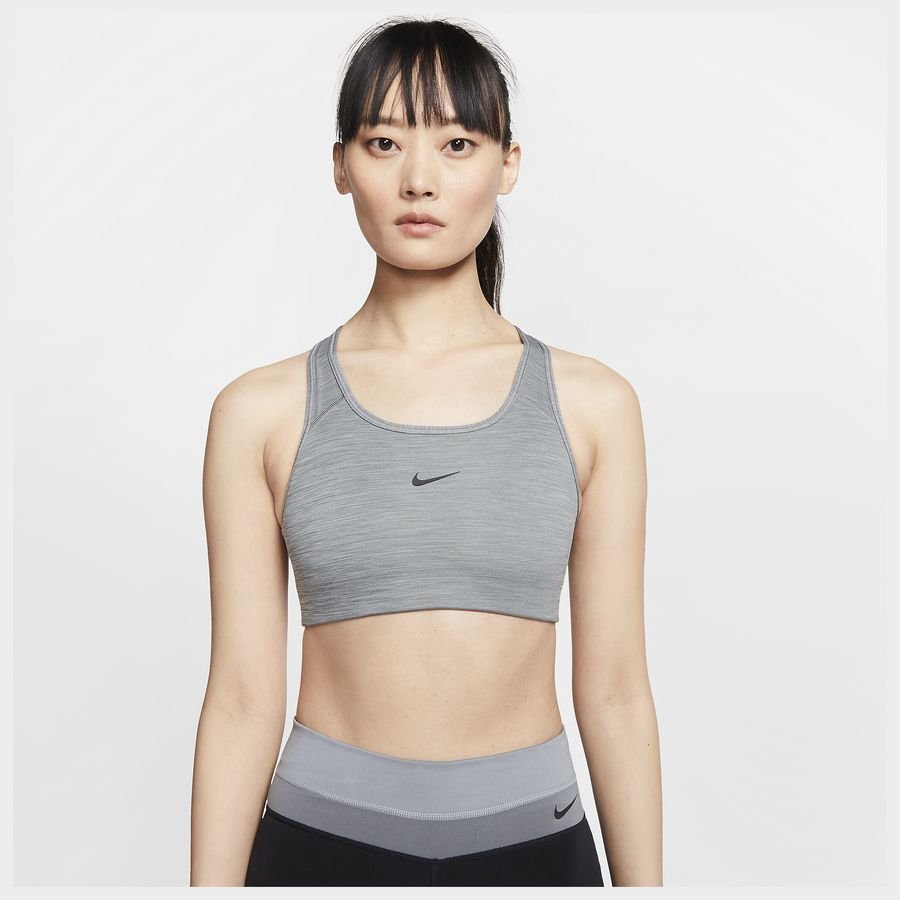 Nike Swoosh Sports BH - Grå/Sort Kvinde