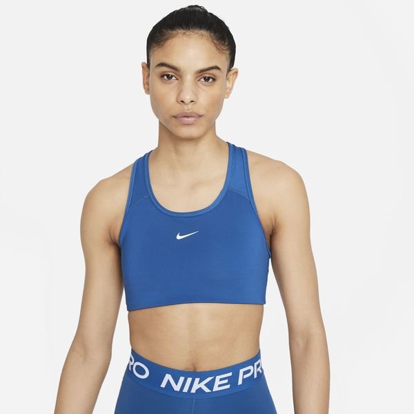 Nike Swoosh Sports-BH - Blå/Hvit Dame