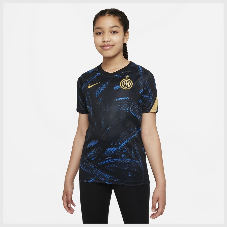 Inter Trænings T-Shirt Pre Match - Blå/Sort/Guld Børn thumbnail