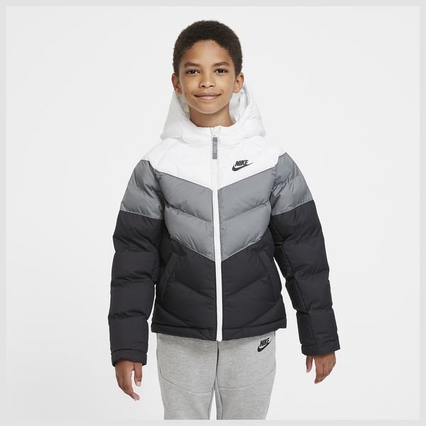 Nike Manteau d'Hiver NSW - Blanc/Gris/Noir Enfant