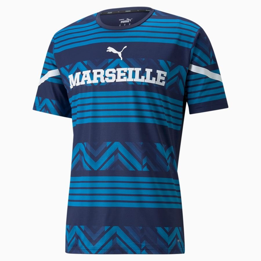 Marseille Tränings T-Shirt Pre Match - Blå/Vit
