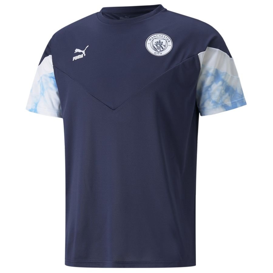 Manchester City T-Shirt Iconic - Navy/Vit