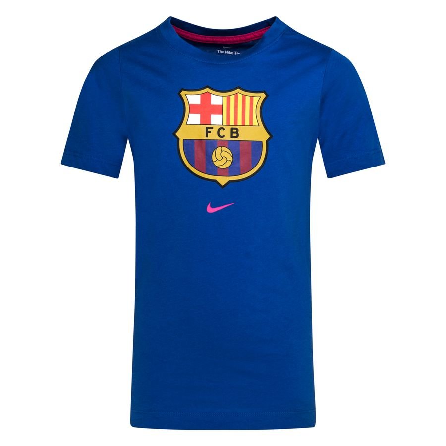 Barcelona T-Shirt Evergreen Crest - Blå/Rosa Barn