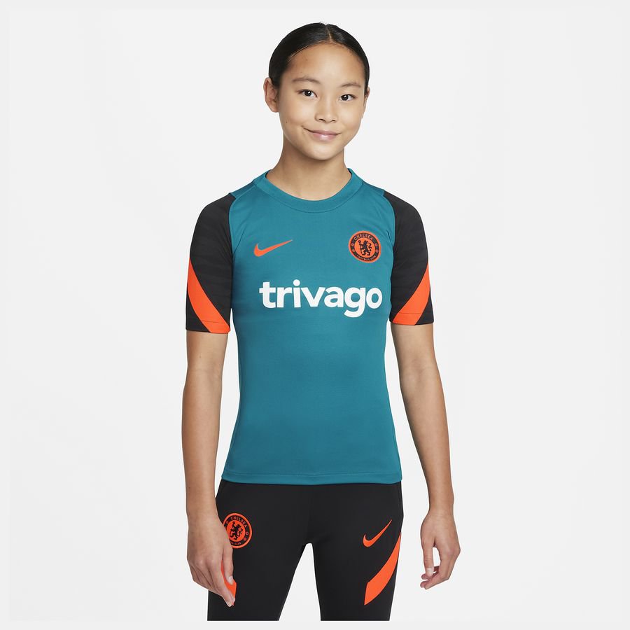 Chelsea Trænings T-Shirt Dri-FIT Strike - Blå/Sort/Orange Børn thumbnail