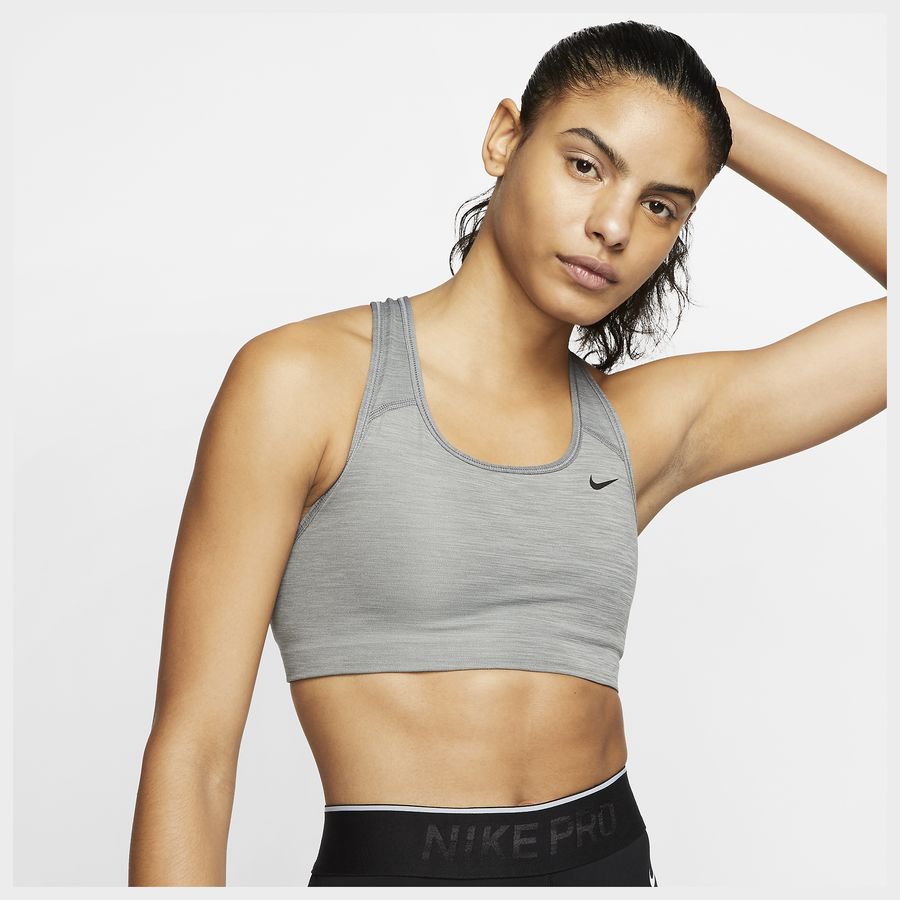 Nike Sports BH Swoosh Non-pad - Grå/Sort Kvinde