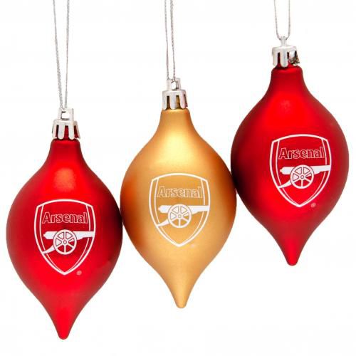 Arsenal Julgranskulor 3-pack - Röd/Guld
