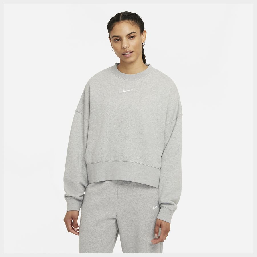Overdimensioneret Nike Sportswear Collection Essentials-fleece-crewtrøje til kvinder thumbnail