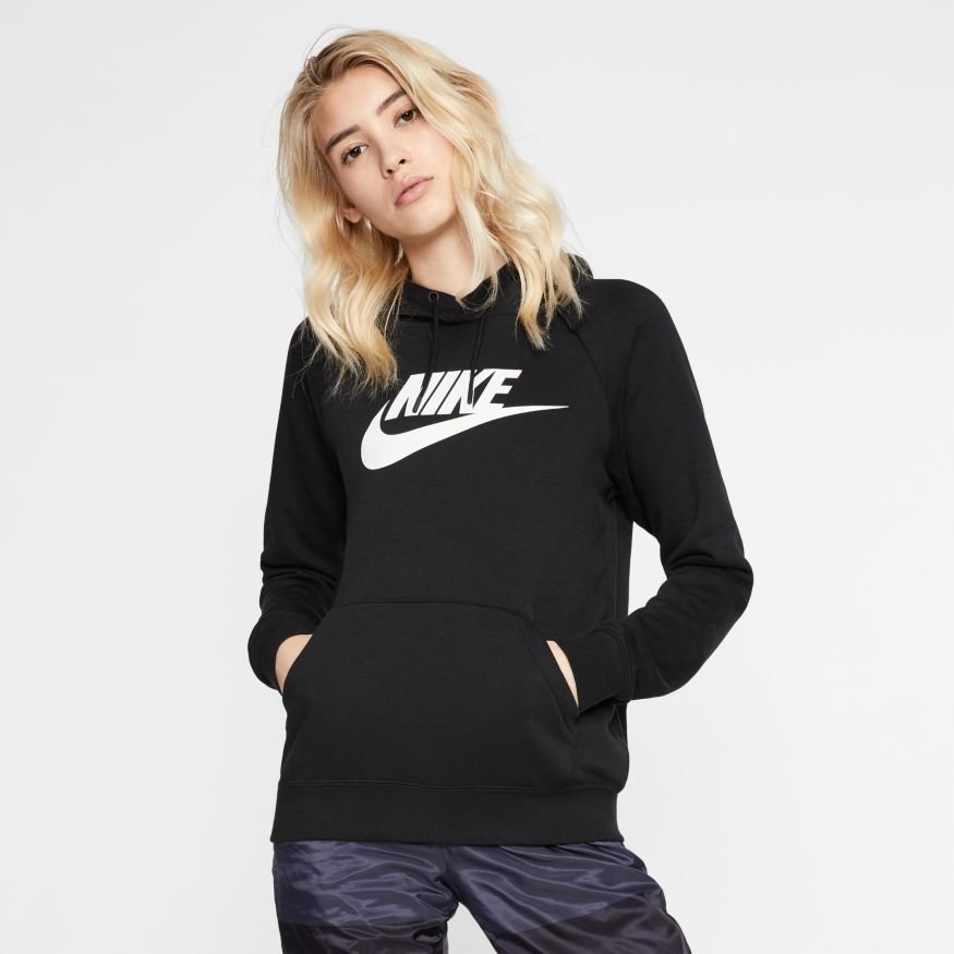 Nike Hættetrøje NSW Essential Fleece Pullover - Sort/Hvid Kvinde thumbnail