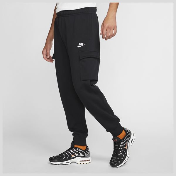 Nike Cargo Pants NSW Club Fleece - Black/White | www.unisportstore.com