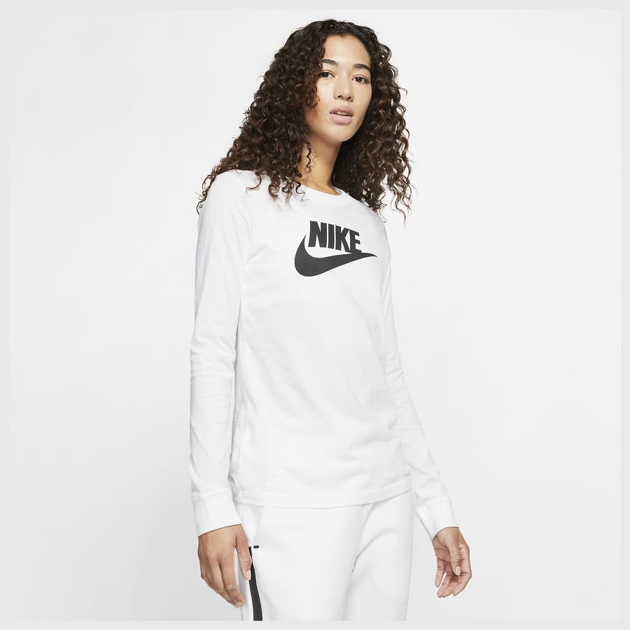 Nike Long Sleeve Futura T Shirt Dames White/Black Dames online kopen