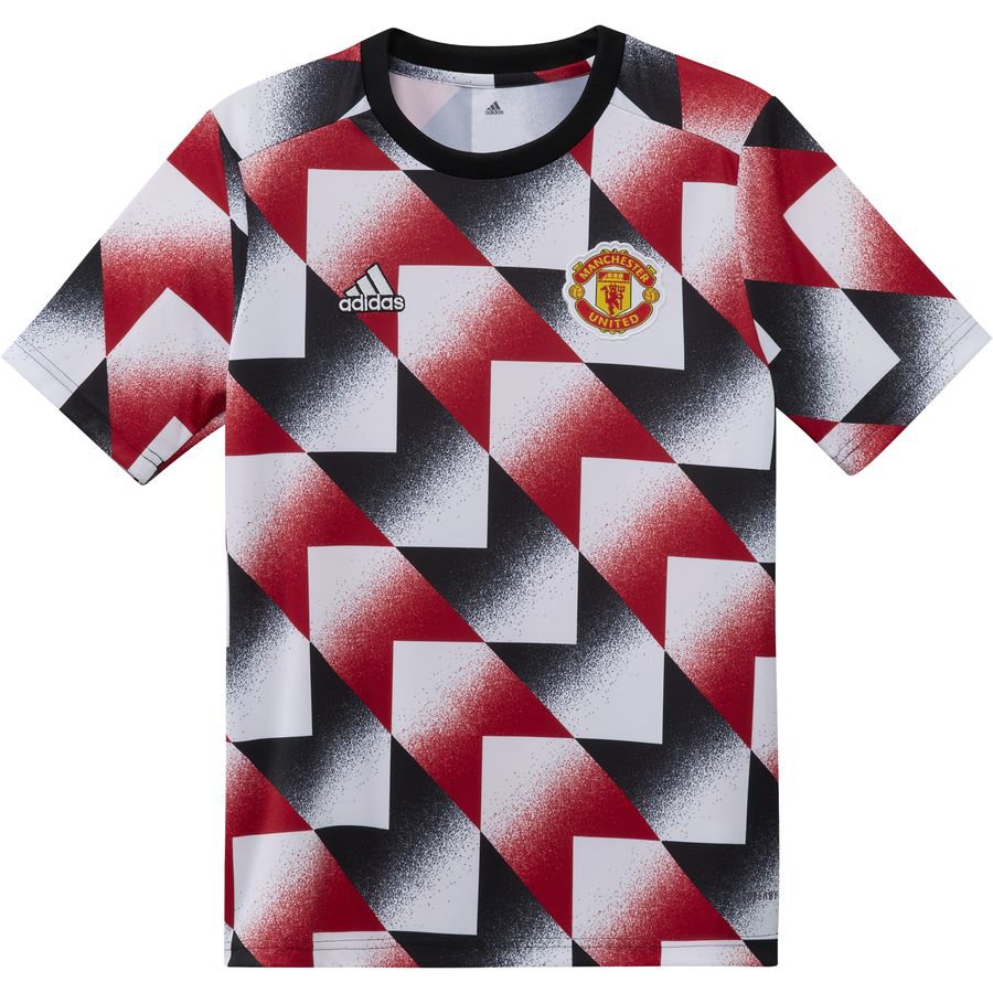 Manchester United Trænings T-Shirt Pre Match - Hvid/Rød/Sort Børn thumbnail