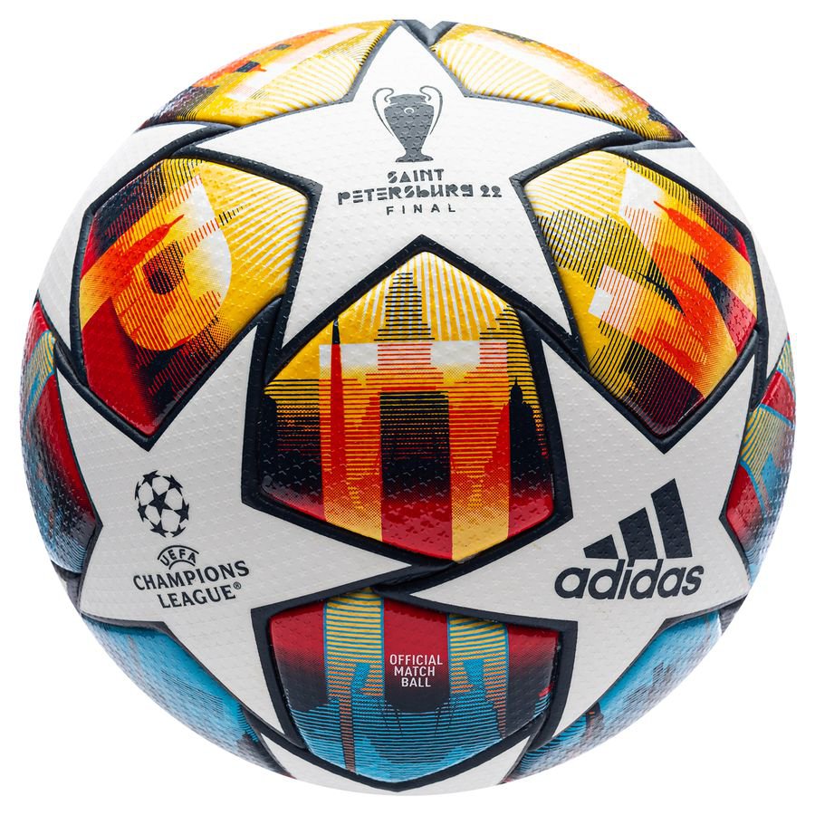 adidas Fodbold Champions League Finale 2022 Kampbold - Hvid/Gul/Blå thumbnail