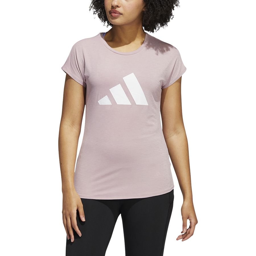 adidas Trænings T-Shirt 3-Stripes - Pink/Hvid Kvinde