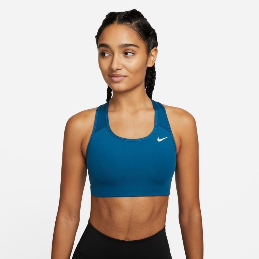 Nike Sports BH Swoosh Non-pad - Blå/Hvid Kvinde thumbnail