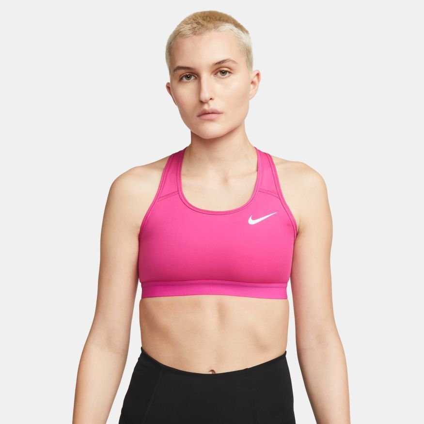Nike Sports BH Dri-FIT Swoosh - Pink/Hvid Kvinde thumbnail