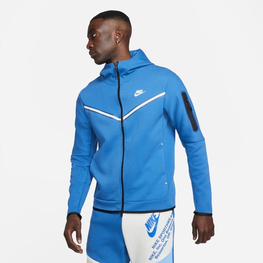 Nike Sportswear Tech Fleece Full Zip Up Hoodie University Blue Dark ...