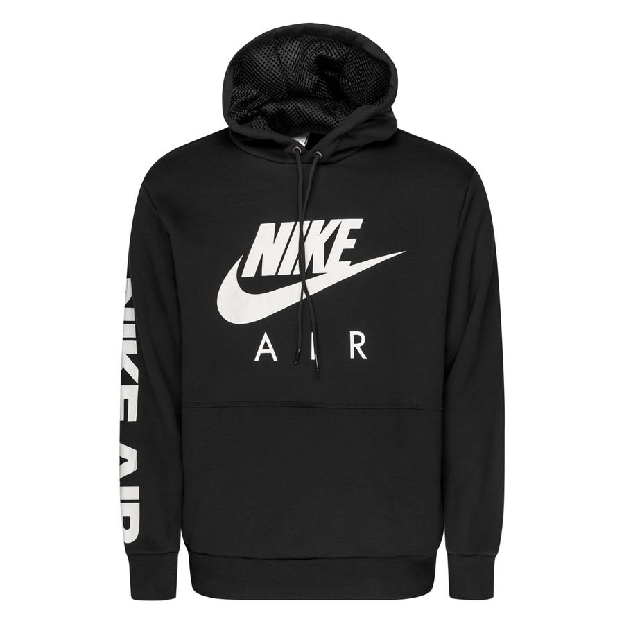 Nike Hættetrøje NSW Air Brushed Pullover - Sort/Hvid thumbnail