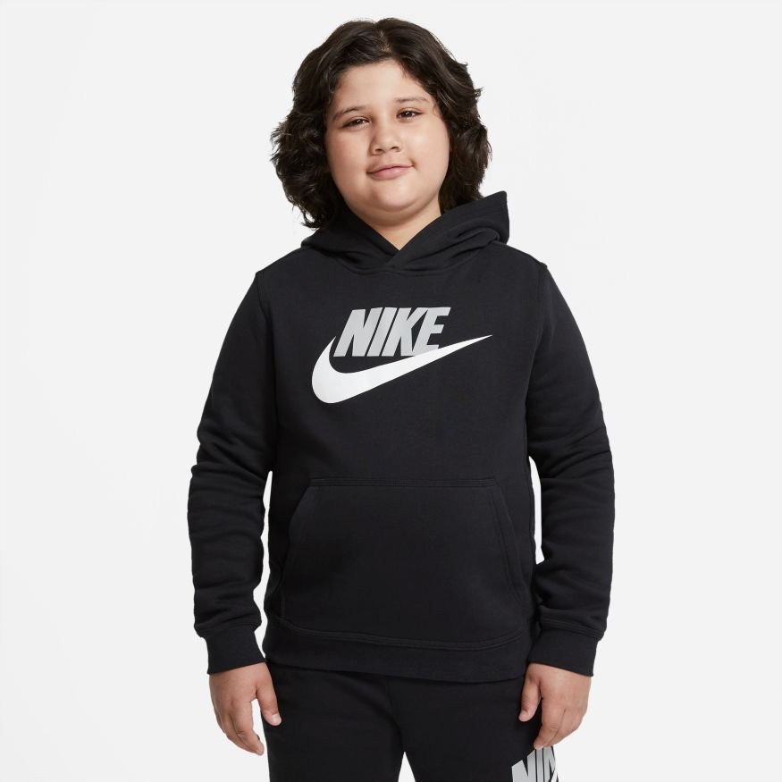 Nike Sportswear Club Fleece-pullover-hættetrøje (udvidet størrelse) til store børn (drenge) thumbnail