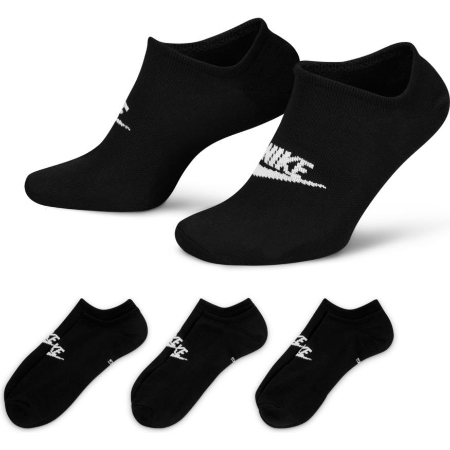 Nike Sokker NSW Everyday Essential No-Show 3-Pak - Sort/Hvid