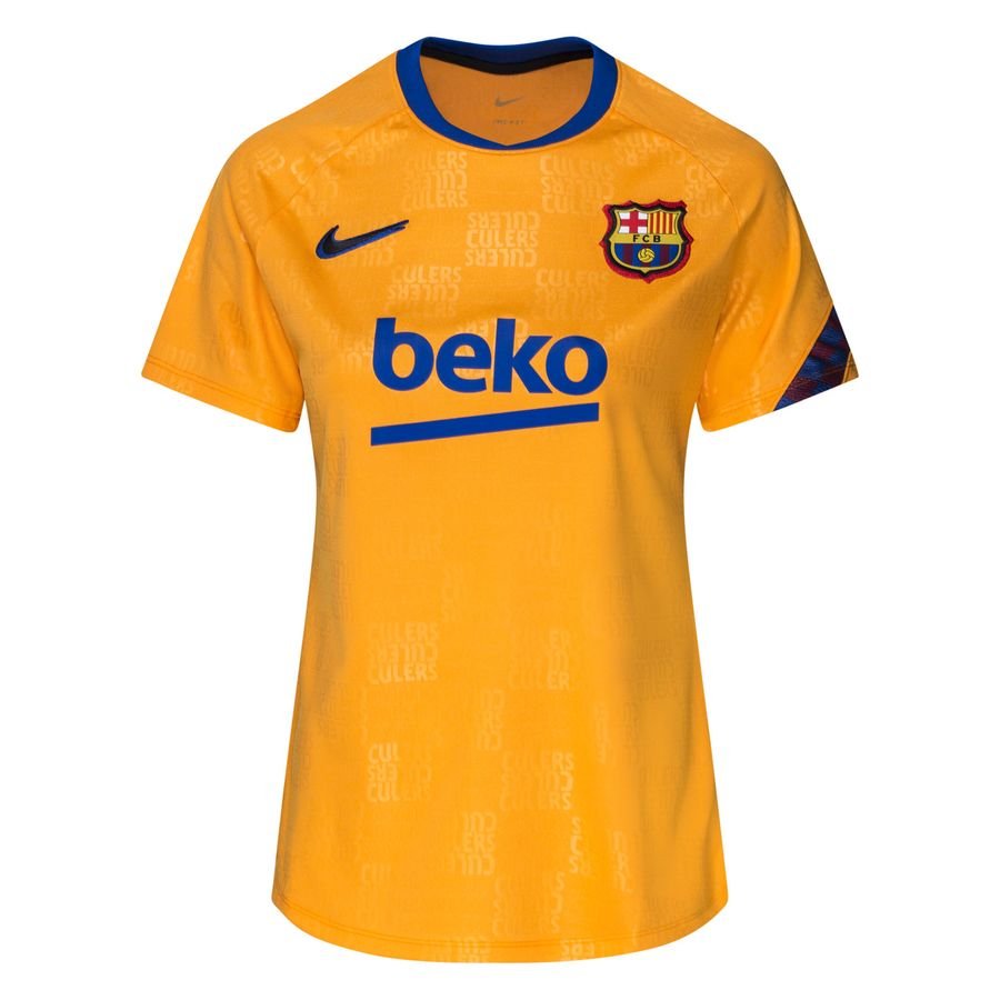 Barcelona Tränings T-Shirt Pre Match - Orange/Svart Dam