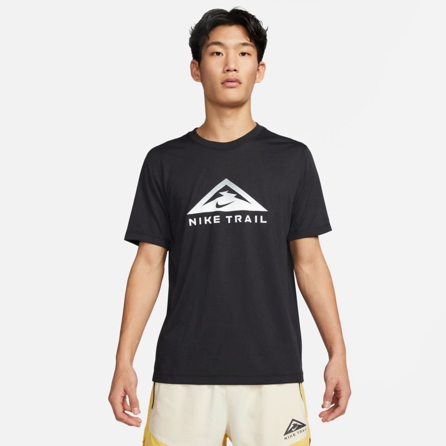 Nike Løbe T-Shirt Dri-FIT Trail - Sort/Hvid thumbnail
