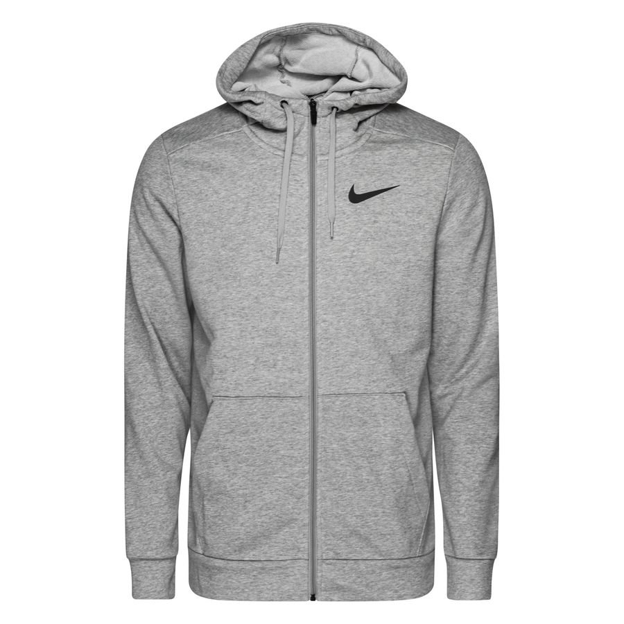 Nike Men's Dri-FIT Full-Zip Training Hoodie Dark Grey Heather/black ...
