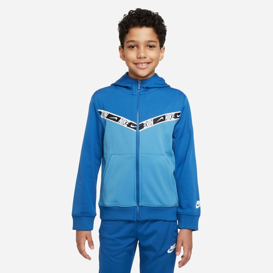 Nike Hættetrøje NSW Repeat - Blå/Sort/Hvid Børn
