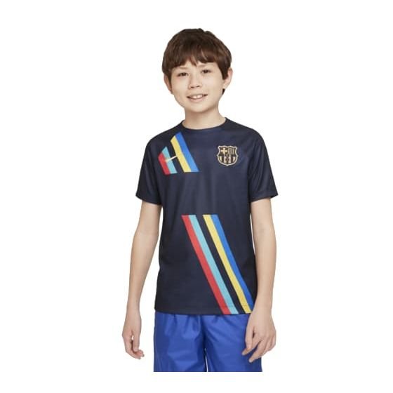 Barcelona Trænings T-Shirt Dri-FIT Pre Match - Navy/Guld Børn thumbnail