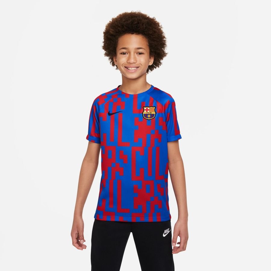 Barcelona Tränings T-Shirt Dri-FIT Pre Match - Blå/Navy/Röd Barn