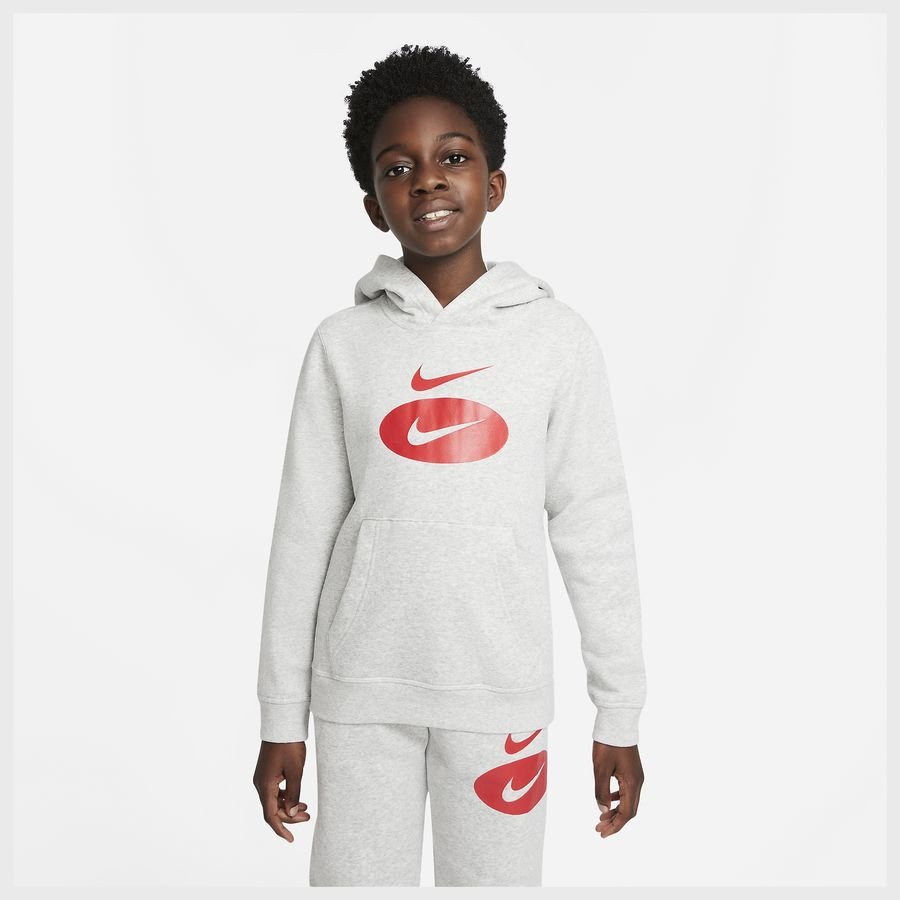 Nike Hættetrøje NSW Core - Grå/Rød Børn thumbnail