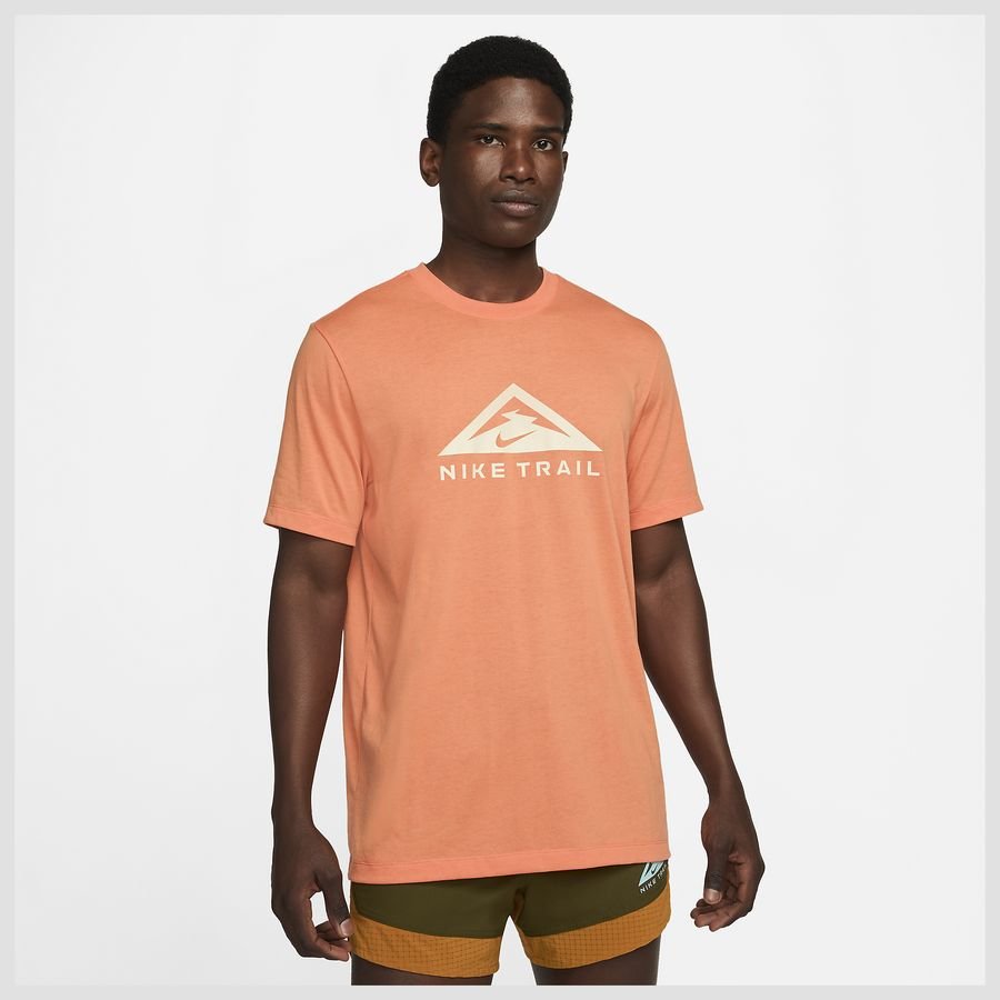 Nike Løbe T-Shirt Dri-FIT Trail - Orange/Hvid