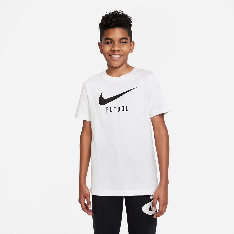 Nike T-Shirt NSW Swoosh - Hvid/Sort Børn thumbnail