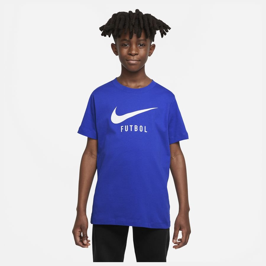 Nike T-Shirt NSW Swoosh - Blå/Hvid Børn