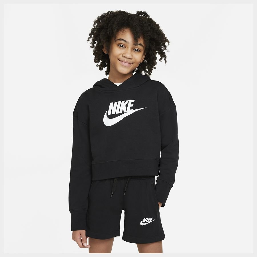 Nike Sportswear Club-kort hættetrøje i french terry til større børn (piger) thumbnail