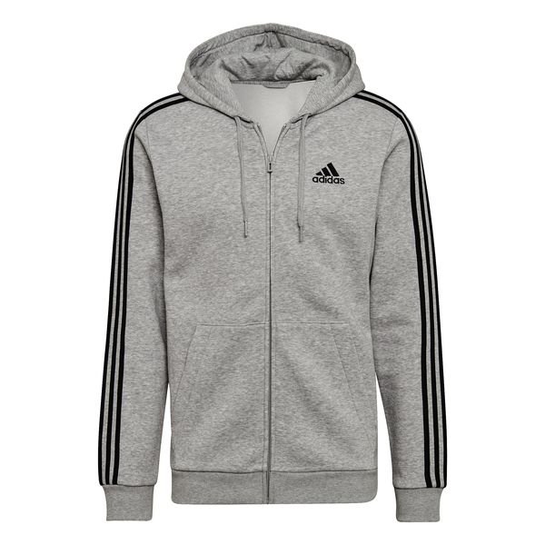 adidas Hoodie Essentials Fleece 3-Stripes - Grey/Black | www ...
