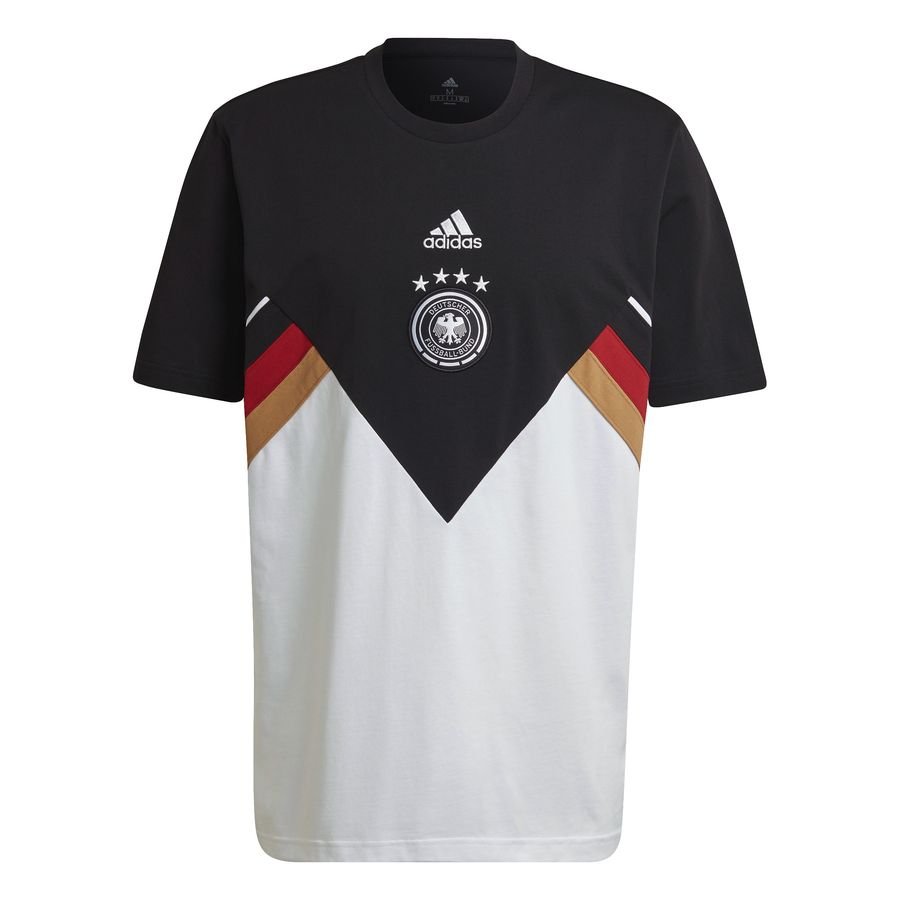 Adidas Duitsland T-shirt Icon WK 2022 - Zwart/Wit