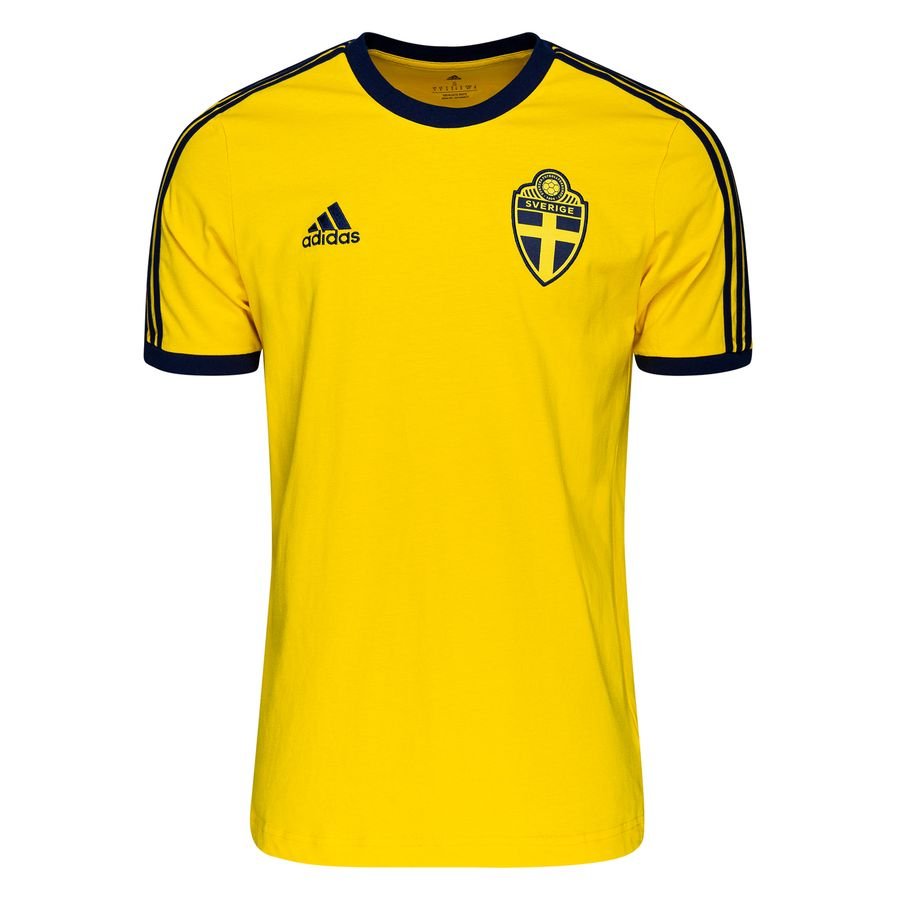 Sverige T-Shirt 3-Stripes - Gul/Navy