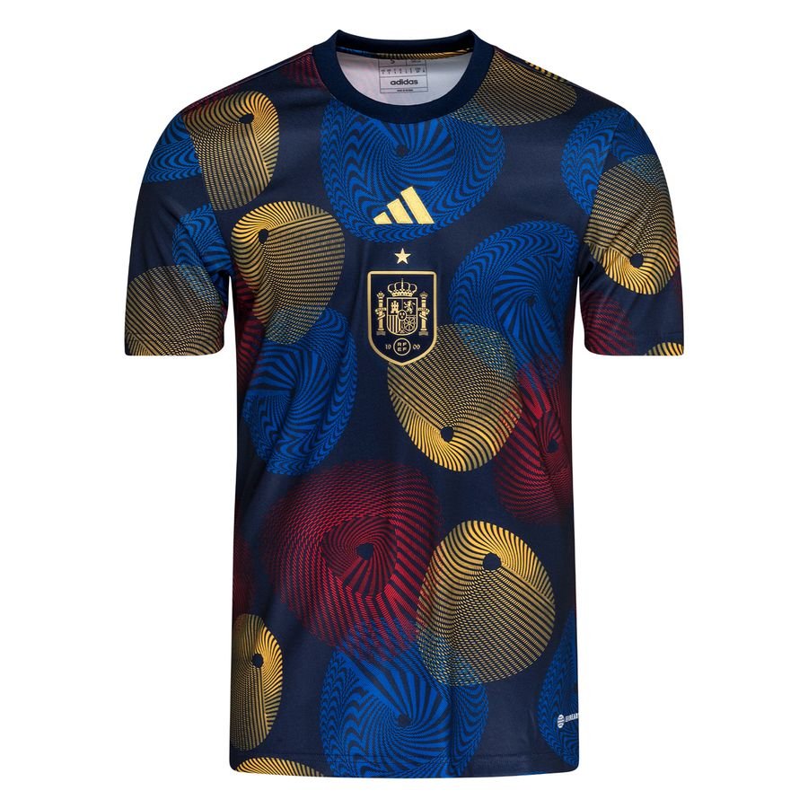Spanien Trænings T-Shirt Pre Match VM 2022 - Mørkeblå/Rød/Gul thumbnail