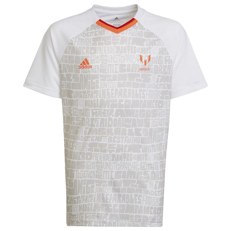 adidas Trænings T-Shirt MESSI 10 - Hvid/Grå/Orange Børn thumbnail