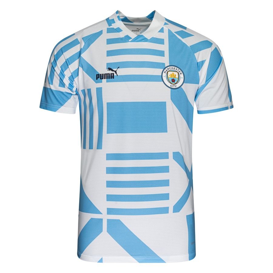 Manchester City Trænings T-Shirt Pre Match - Hvid/Blå thumbnail
