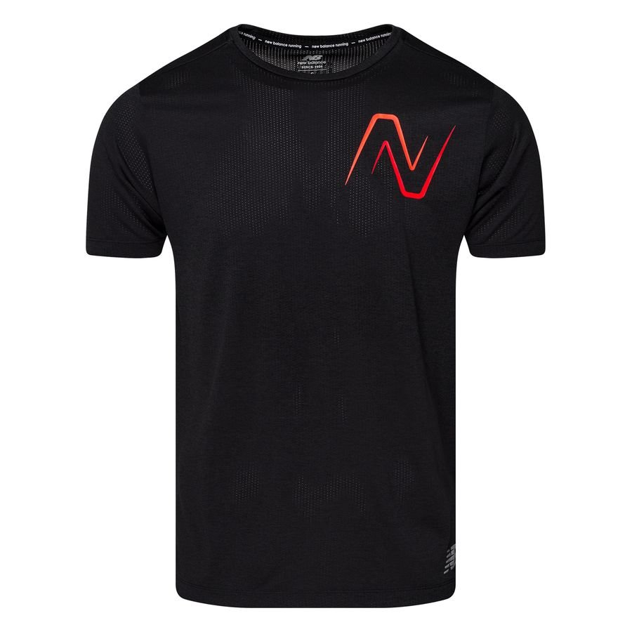New Balance Løbe T-Shirt Graphic Impact Run - Sort/Rød