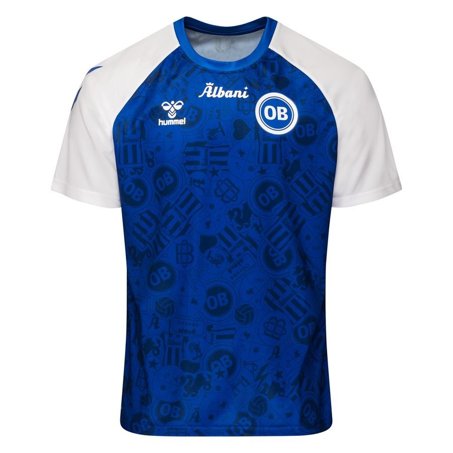 Odense Boldklub Trænings T-Shirt Pregame Poly - Blå/Hvid thumbnail