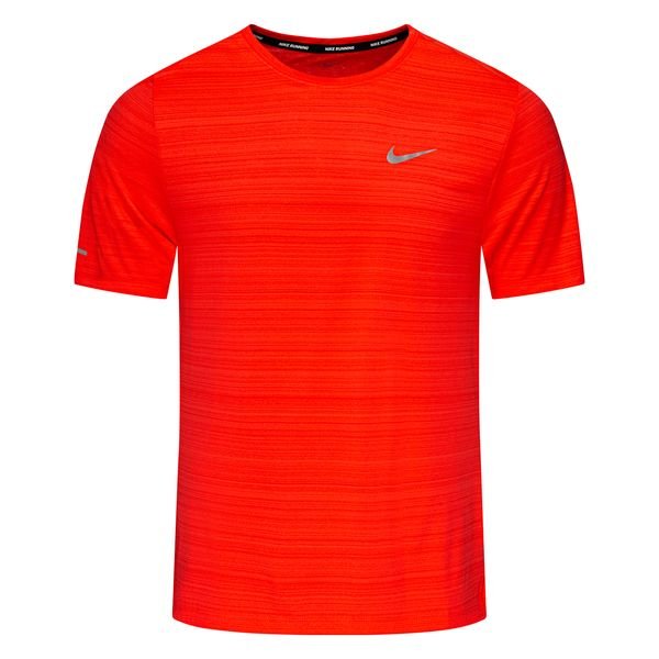 Nike Running T-Shirt Dri-FIT Miler - Bright Crimson/Reflect Silver ...