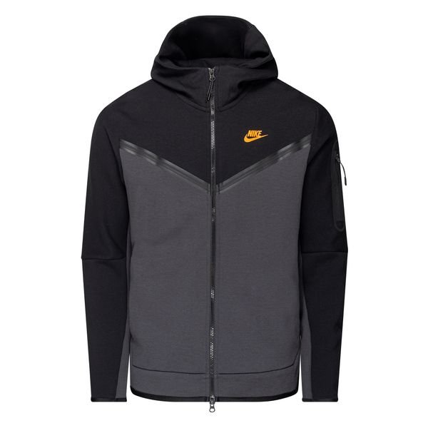 Nike Hoodie NSW Tech Fleece FZ - Dark Smoke Grey/Black/Safety Orange ...