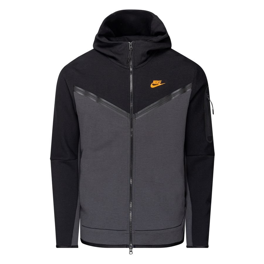 Nike Hoodie NSW Tech Fleece FZ Dark Smoke Grey/Black/Safety Orange ...