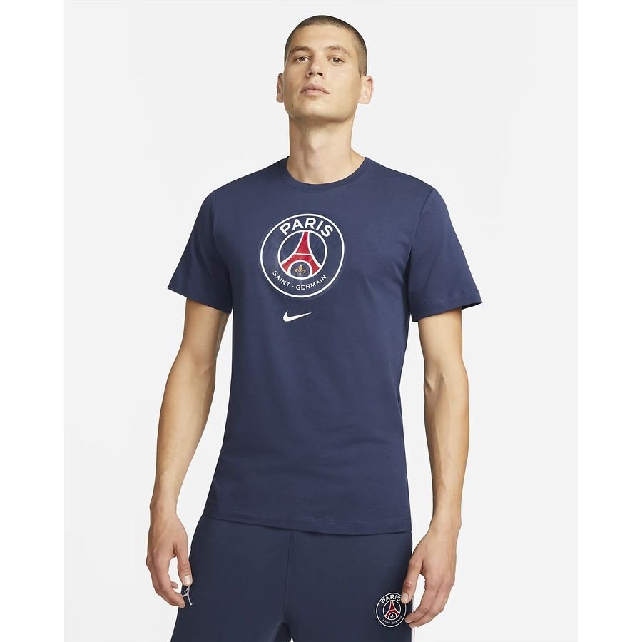Paris Saint-Germain T-Shirt Crest - Navy/Vit