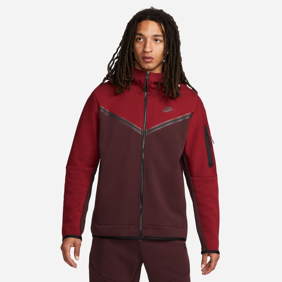 Nike Hættetrøje NSW Tech Fleece FZ - Bordeaux/Bordeaux/Sort thumbnail