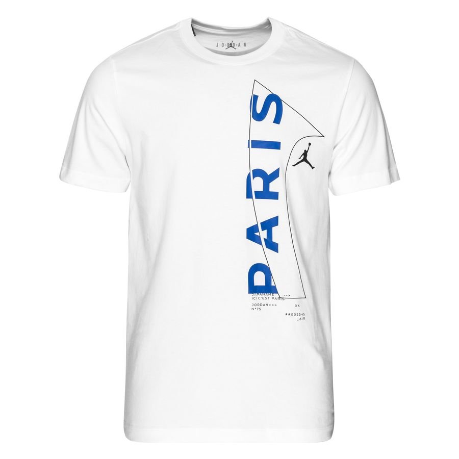 Paris Saint-Germain T-Shirt Wordmark Jordan x PSG - Hvid/Blå/Sort thumbnail