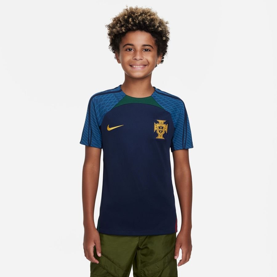 Portugal Trænings T-Shirt Dri-FIT Strike VM 2022 - Navy/Grøn/Gul Børn thumbnail