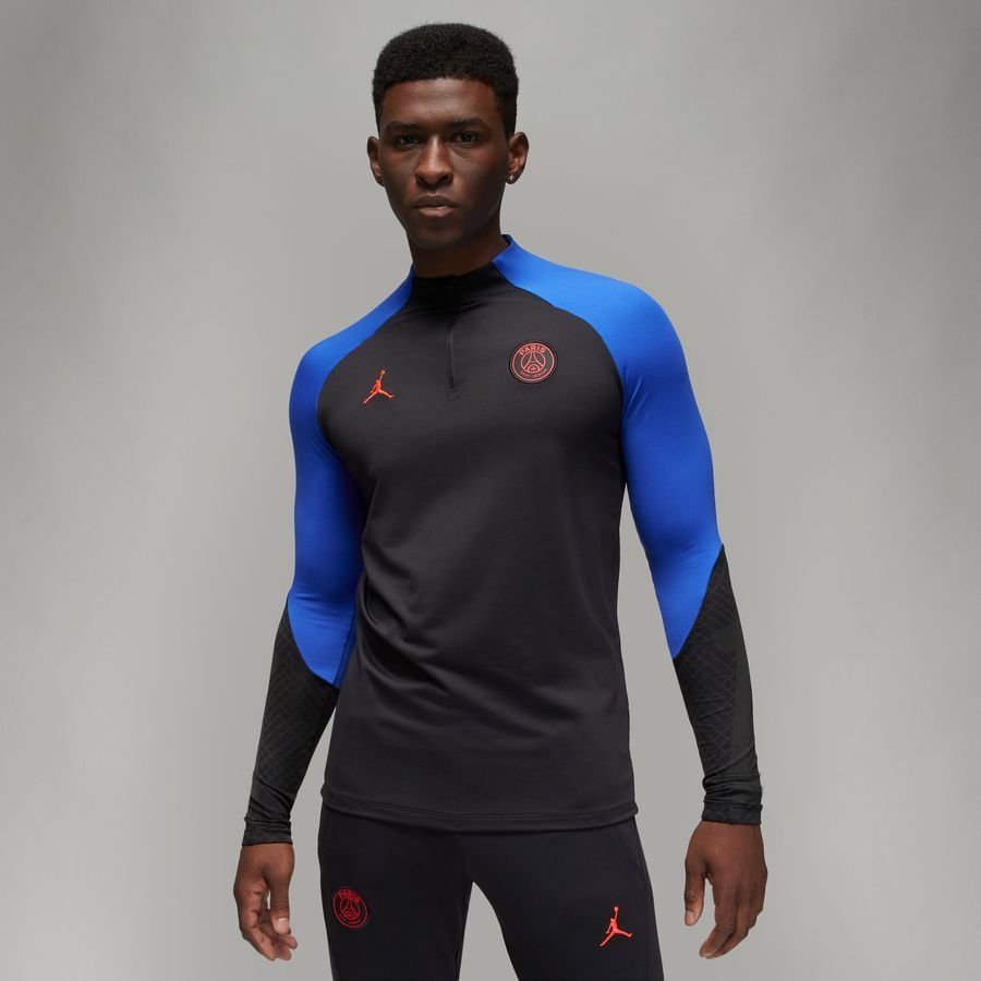 Paris Saint Germain Maillot d Entrainement Dri FIT Strike Drill Jordan x PSG Noir Bleu Rouge